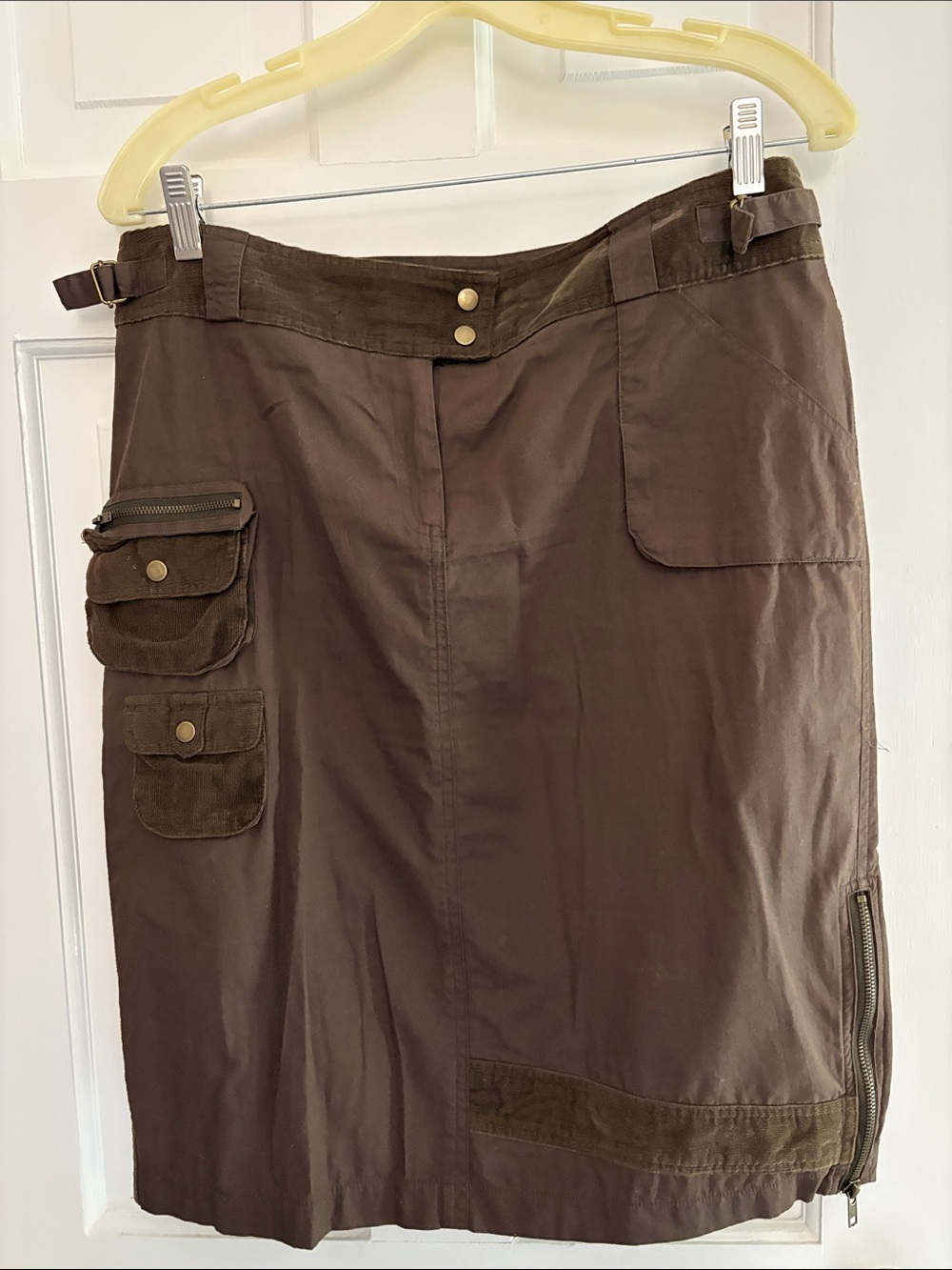 Buffalo David Bitton Brown Midi Utility Skirt